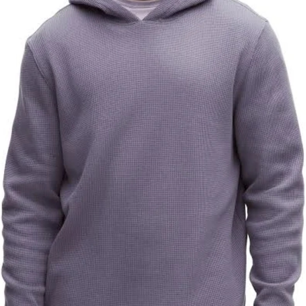 lululemon athletica Men's cotton blend Light grape mist Waffle-Knit Hoodie